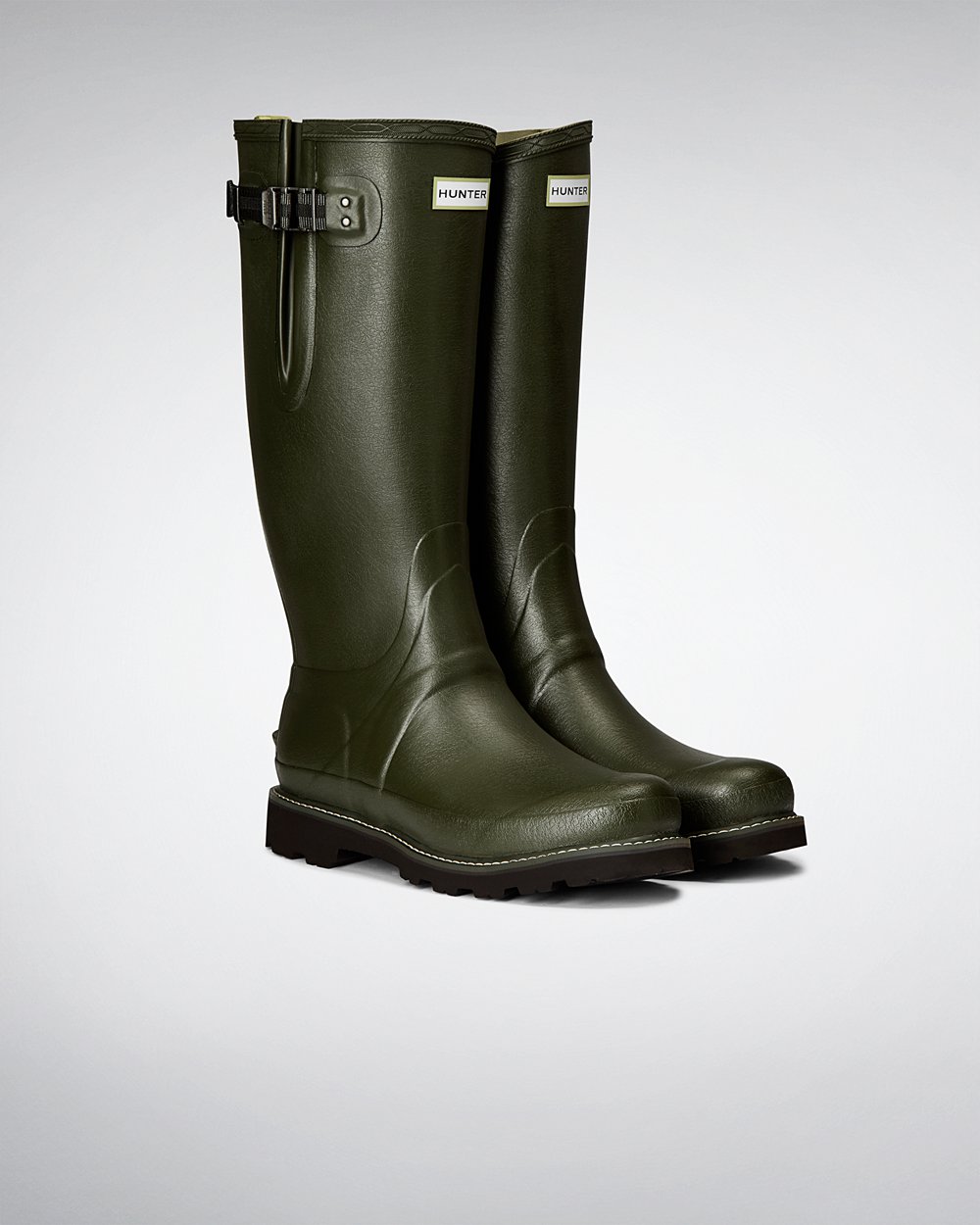 Botas De Altas Hunter Hombre Balmoral Side Adjustable - Verde Oscuro Oliva - Argentina 8724SAMUV